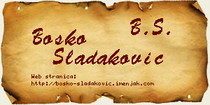 Boško Sladaković vizit kartica